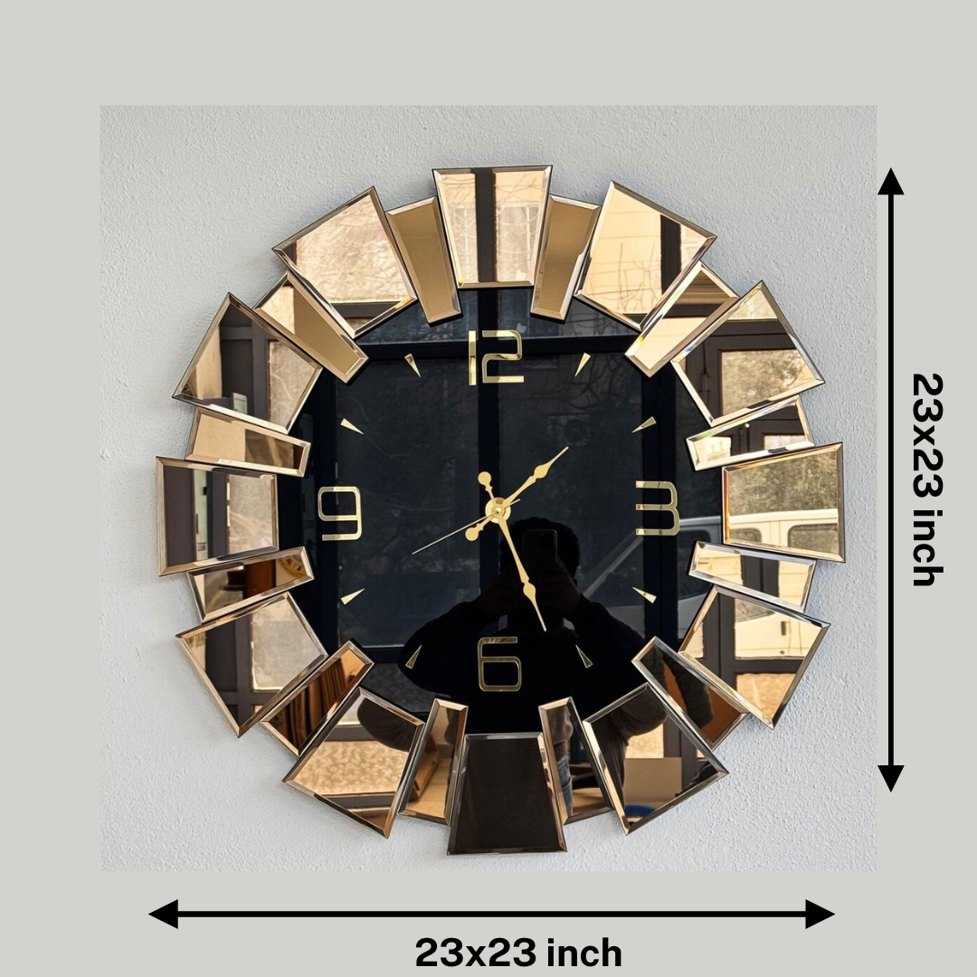 Short Up down Mirror Wall Clock thumbnail